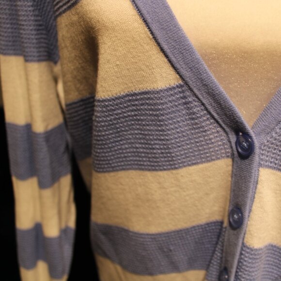 Merona Blue and White Striped Cardigan - Picture 3 of 5